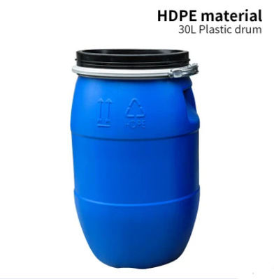 Pojemnik z tworzywa sztucznego HDPE na chemikalia 30 l ciężki niebieski plastikowy bęben okrągły